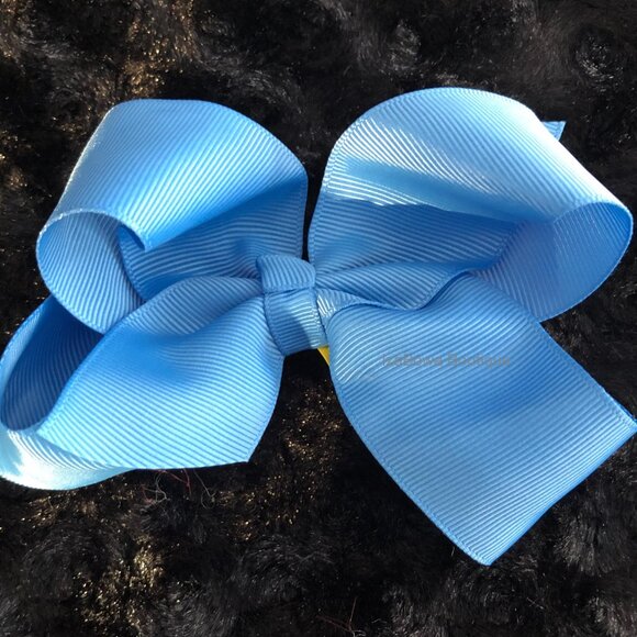 Ocean Blue 4" Boutique Bow  HANDCRAFTED - Picture 3 of 3